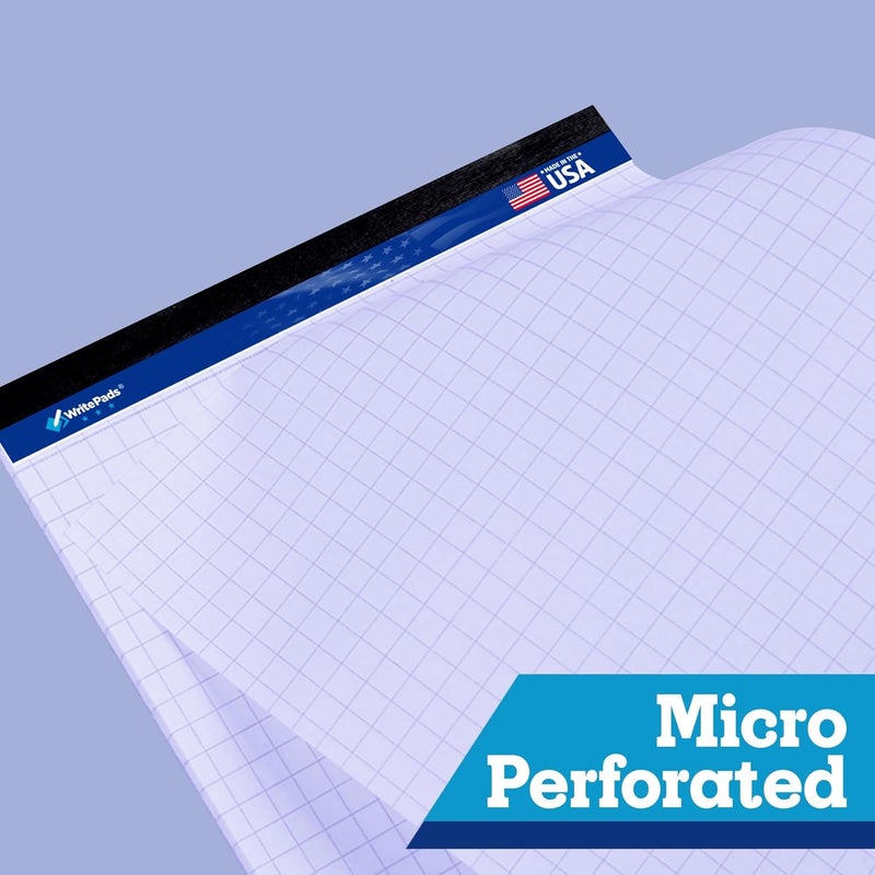 WritePads Graph Paper Pads 8.5 x 11, 4x4 Graph Ruled, 2-Pack, 50 Sheets/Pad, 60GSM White Graph Paper Notebook, Made In USA, No Ink Bleeding, Sturdy back, Micro-Perforated Graphing Paper for School Office - Image 3